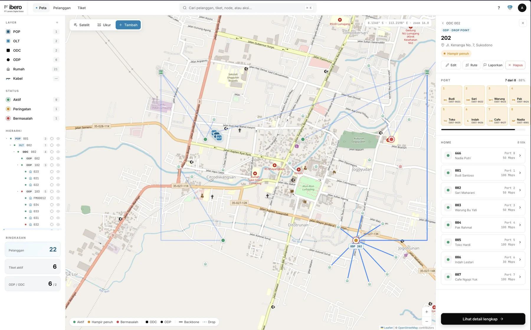 Fibero — Operasional untuk ISP fiber.
